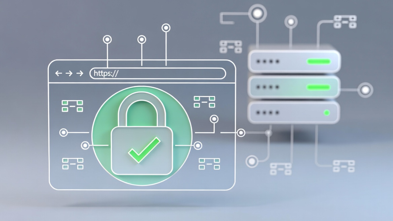 Protokół HTTPS zabezpieczający połączenie między przeglądarką a serwerem