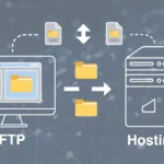 Serwer FTP umożliwiający przesyłanie plików między komputerem a hostingiem