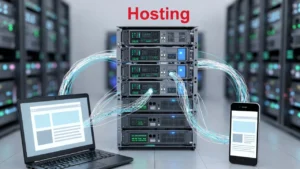 Schemat działania hostingu i serwera obsługujących stronę internetową