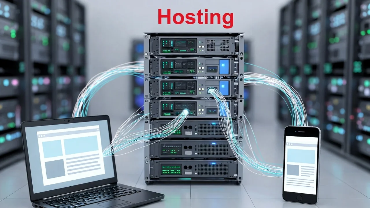 Schemat działania hostingu i serwera obsługujących stronę internetową